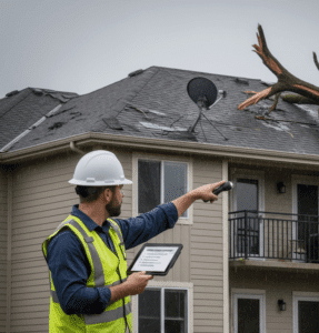 בדיקות בבניין אחרי סופה