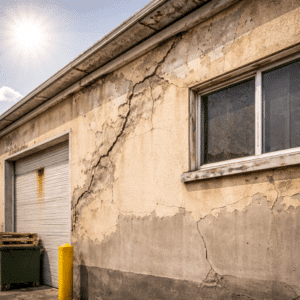 הסימנים שהשמש הורסת את החיצוניות של הבניין